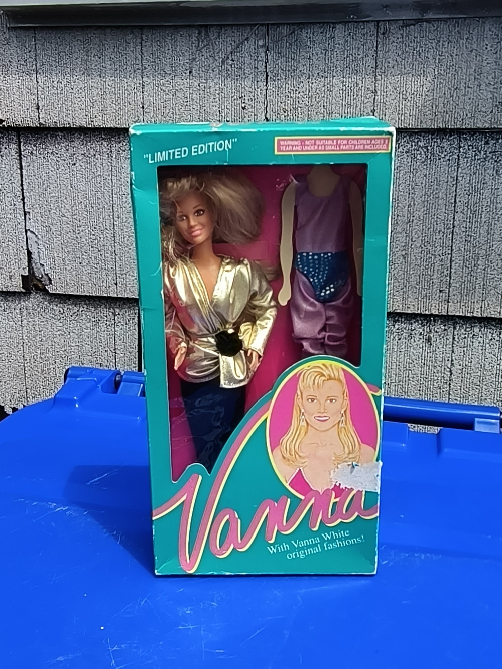 Vanna White Limited Edition Doll in Teal Box with Gold Jacket Dated 1990